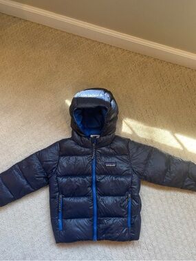 Patagonia Navy Jacket with Bright Blue Trim - Kids